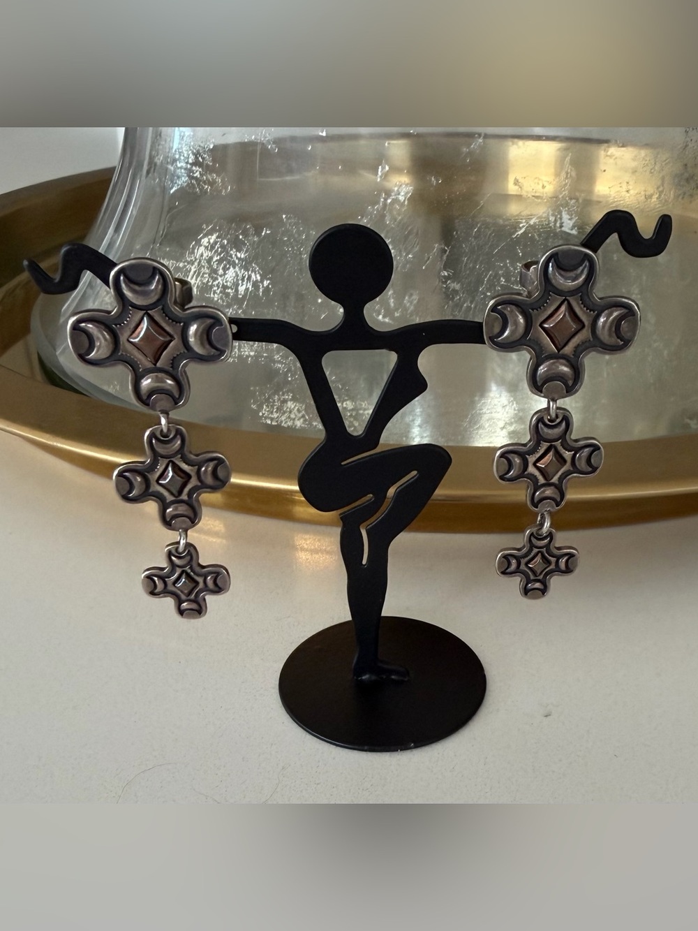 Kenneth Johnson Navajo cross earrings